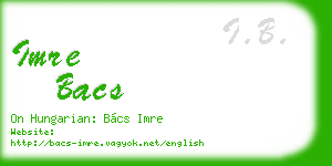 imre bacs business card